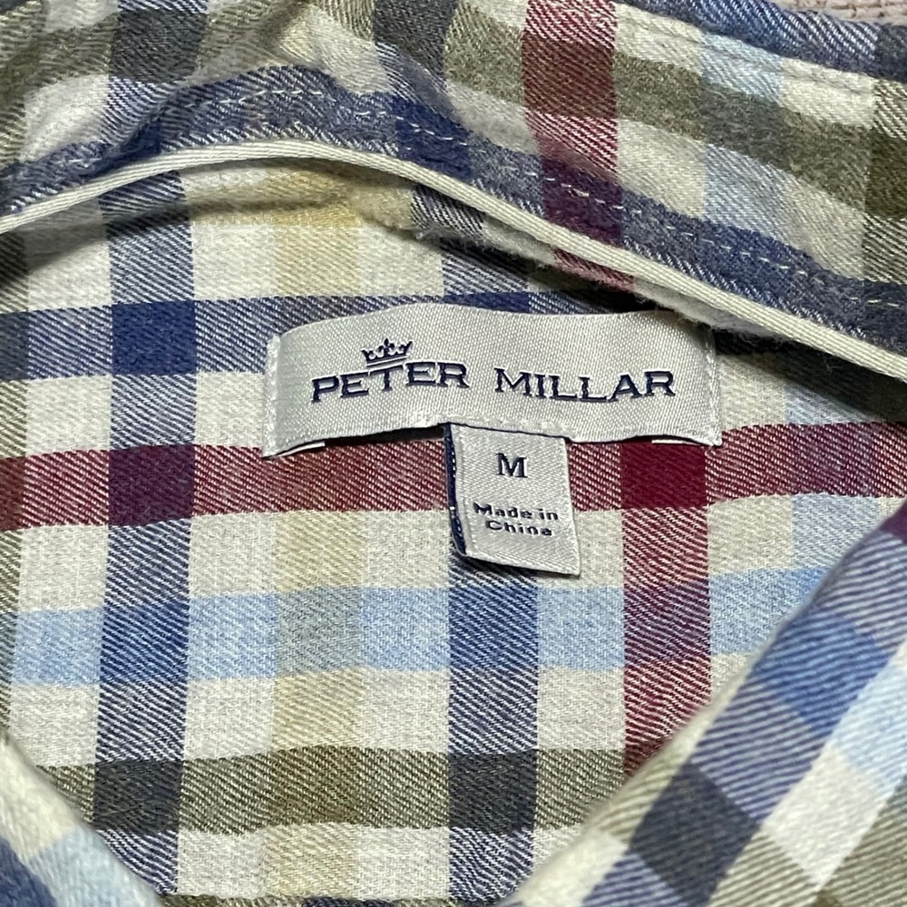 Peter Millar Long Sleeve Button Down Shirt Multicolor Mens Size Medium - Picture 4 of 6